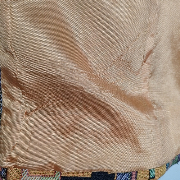 The Icong Vintage Colorful Geometric Tapestry Women's One Button Blazer - Picture 6 of 8